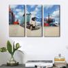 3 Panels Shipping Container Wall Art Truck with Industrial Container Cargo for Logistic Import Export Business Posters Print on Canvas for Living Room Bedroom Wall Decoration, 60" Wx40 H view 4