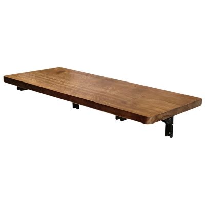 RUANLOV Wall Mounted Workbench with Solid Wooden Tabletop, Folding Wall Desk, Wall Mount Desk for Home Office Computer Workstation, Wooden Floating Dining, Laundry Room, Office (100x30cm)
