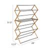 Household Essentials Bamboo Folding Clothes Drying Rack | Large Capacity, 14 Coated Metal Dowels, 28 Feet of Drying Space | Eco-Friendly, Collapsible Indoor Rack for Apartments, Homes & Dorms view 2