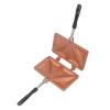 Kuuleyn Hot Sandwich Maker, Nonstick Maker Flip Grill Pan,Hot Sandwich Maker Aluminum Alloy Hot Dog Toaster Double Sided Frying Pan Baking Pan(Gold) view 3