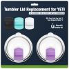 30 oz Tumbler Lids,Magnetic Tumbler Lid Replacement for YETI,BPA Free 2 Pack Purple Tumbler Lids & 3 Pack Magnetic Slider view 1