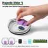 30 oz Tumbler Lids,Magnetic Tumbler Lid Replacement for YETI,BPA Free 2 Pack Purple Tumbler Lids & 3 Pack Magnetic Slider view 2
