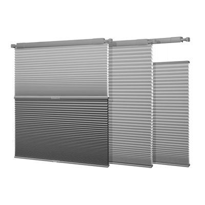 HOTSOON No Drill No Tools Day&Night Cellular Shades Bottom Up Cellular Blinds Blackout Light-Filtering Cordless Honeycomb Blinds for Windows Home, Light Filtering-Light Gray, 50-51" W x 22-40" H