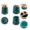 PRETYZOOM Bathroom Accessory Set Dark Green Ceramic Toothbrush Holder Toothpaste Cup Soap Dish Lotion Bottle for Elegant Bathroom Organization view 2