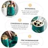 PRETYZOOM Bathroom Accessory Set Dark Green Ceramic Toothbrush Holder Toothpaste Cup Soap Dish Lotion Bottle for Elegant Bathroom Organization view 3
