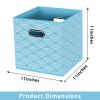 Yunkeeper Fabric storage bins Cubes, Fabric Cube Organizer with Handle, Foldable Cube Bins for Cloth or Accessary Storage, 11x11x11, Set of 3, (Blue clouds) view 2