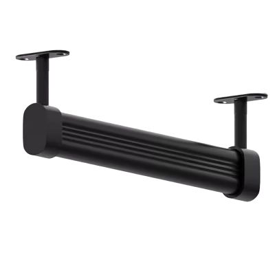 Black Closet Pole For Laundry Room Aluminum Alloy, Top-mounted Height Adjustable Silent Hanging Rod Heavy Duty , Clothes Rail With Fittings Pantry 4 10 15 20 25 31 Inchs ( Color : U Black , Size : 25