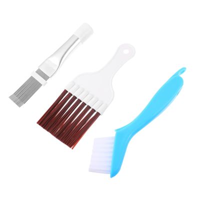 Yardenfun 1set Air Conditioner Fin Cleaning Brush Stainless Steel Coil Comb Tool for Efficient Condenser Cleaning Includes Brushes Brown Metal for Home and Refrigeration Use