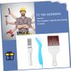 Yardenfun 1set Air Conditioner Fin Cleaning Brush Stainless Steel Coil Comb Tool for Efficient Condenser Cleaning Includes Brushes Brown Metal for Home and Refrigeration Use view 3