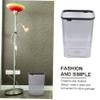 Cabilock Transparent Square Waste Basket Trash Can for Home Office Bedroom and Bathroom Modern and Organizing Items view 4