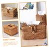 Amosfun Hand Woven Rattan Tissue Box Cover Holder Butterfly Clip Room Desktop Decorative Organizer view 3