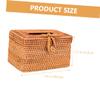 Amosfun Hand Woven Rattan Tissue Box Cover Holder Butterfly Clip Room Desktop Decorative Organizer view 4