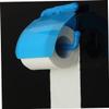 Wall Mounted Tissue Box Holder with Cover, Blue Plastic U-Shape view 3