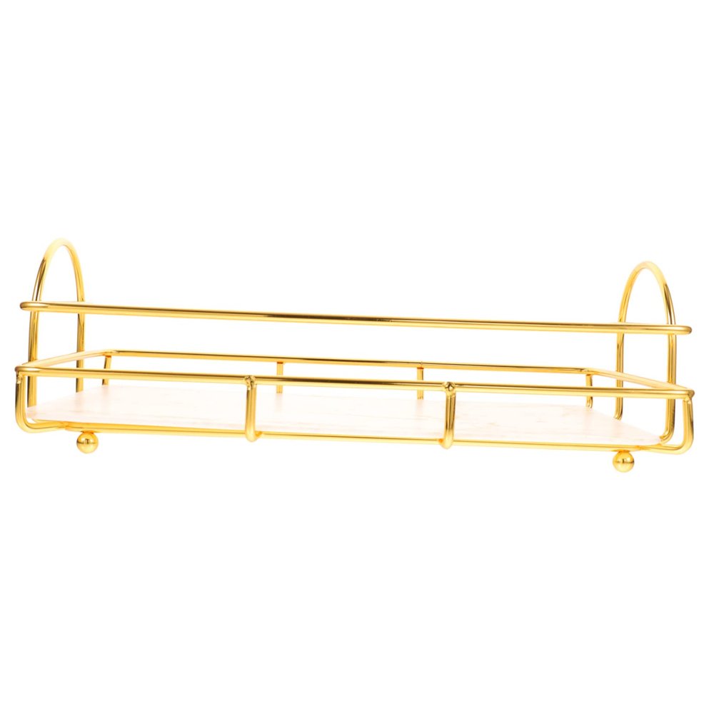 Amosfun Bathroom Countertop Organizer Shelf Stylish Desktop Storage Rack for Toiletries Cosmetics and Perfume Multi-Functional Rack for Kitchen Bathroom and Bedroom and Easy to Install