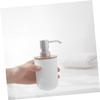 Amosfun Toothbrush Holder Over Toilet Bathroom Organizer Bamboo Plastic Storage Tooth Brushing Cup Soap Plate Lotion Bottle Tidy Stylish view 3