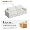 ABCASA 85" Oversized 3-Seater Couches for Living Room,Modern Linen Sofa with Removable Cover, Wide Armrest, Solid Wood Frame, Loveseat Sofa for Bedroom Office Apartment, Easy to Assemble, Ivory view 2