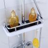 NPQPNAFC Hair Dryer Holder, Bathroom Shower Storage Rack Organizer Pole Shelves Shampoo Tray Stand Single Tier No Drilling Lifting Rod Shower Head Holder Stands view 4