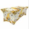 sunflower 8FT Spandex Tablecloth for Rectangular Table Washable Stretch Fitted Table Cover 8ft Vintage American Country Farmhouse Gnome with Sunflowers Bee Table Cloth for Party, Wedding, Banquet view 1
