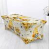 sunflower 8FT Spandex Tablecloth for Rectangular Table Washable Stretch Fitted Table Cover 8ft Vintage American Country Farmhouse Gnome with Sunflowers Bee Table Cloth for Party, Wedding, Banquet view 4