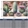 Machine Washable Rug 3x5, Plant Cactus Flower Green Washable Area Rugs with Non Slip Rugs for Living Room Bedroom Rug Carpet Stain Resistant, Home Decor Office Rug view 2