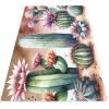 Machine Washable Rug 3x5, Plant Cactus Flower Green Washable Area Rugs with Non Slip Rugs for Living Room Bedroom Rug Carpet Stain Resistant, Home Decor Office Rug view 4