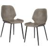 Dining Chairs Set of 2, Mid-Century Modern Dining Chairs, Kitchen Dining Room Chairs, Curved Backrest Faux Leather Upholstered Dining Chair with Metal Legs view 1