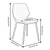 Dining Chairs Set of 2, Mid-Century Modern Dining Chairs, Kitchen Dining Room Chairs, Curved Backrest Faux Leather Upholstered Dining Chair with Metal Legs view 2