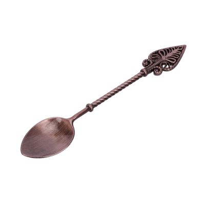 LEIXIUSM , Teaspoons Retro Coffee Spoon Sugar Tea Dessert Cake Spoons Mini Carved Ice Cream Teaspoon Small Alloy Teaspoon Cutlery Accessories