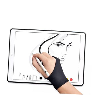Two Finger Drawing Glove for Graphic Tablet Painting Black 2Pcs