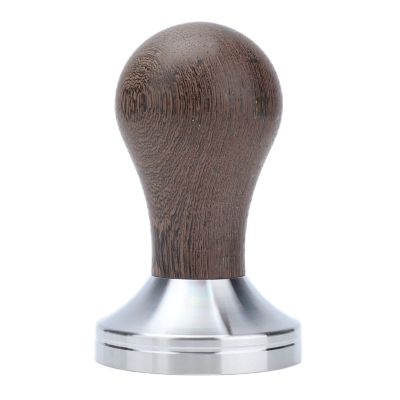 TANIQIACA 53mm Stainless Steel Coffee Tamper with Wooden Handle Coffee Powder Hammer Press Tool Accessory