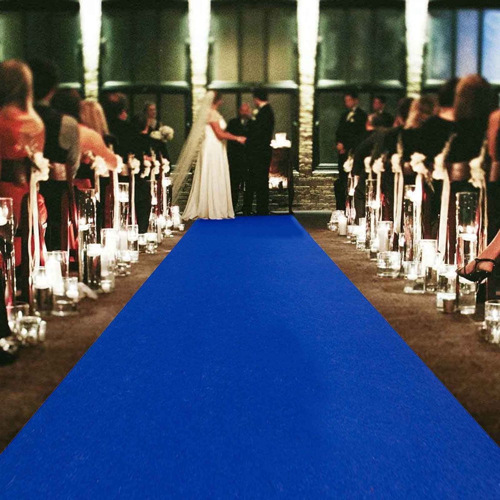 Aisle Runner for Wedding Ceremony Blue Carpet Event Runner Rug for Indoor Outdoor Wedding Party Decorations