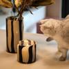 LWCHUANG Glass Cylindrical Vase, Zebra Pattern Glass Vase, Modern Simple and Light Luxury Glass Vase, Suitable for Placement in The Living Room, Bedroom, Kitchen, Dining Table view 3