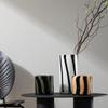 LWCHUANG Glass Cylindrical Vase, Zebra Pattern Glass Vase, Modern Simple and Light Luxury Glass Vase, Suitable for Placement in The Living Room, Bedroom, Kitchen, Dining Table view 4