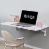 JATIBOSH Multifunctional Folding Wall-Mounted Drop-Leaf Table,Durable Wall-Mounted Bar Tables,Wooden Laptop Desk,Dining Table,Study Table,Environmental Friendly,Space Saving view 1