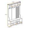 VilroCaz 4-in-1 Wide Hall Tree with Shoe Bench, Coat Rack, Shoe Storage, Storage Shelves and Pegboard, Wood Entryway Coat Hanger for Hallways Halls Living Room (Black-757) view 4