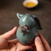 Deanvzes Creative Ceramic Tea Pet Rabbit Ornaments Twelve Zodiac Rabbit Year Mascots Cute Little Rabbit Tea Ceremony Crafts (A) view 4