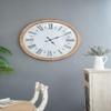 A&B Home 32.5" Grant Oversized Wall Clock, Metal and Wooden Design Large Decorative Clocks Industrial Decor for Living Room Home Office view 2