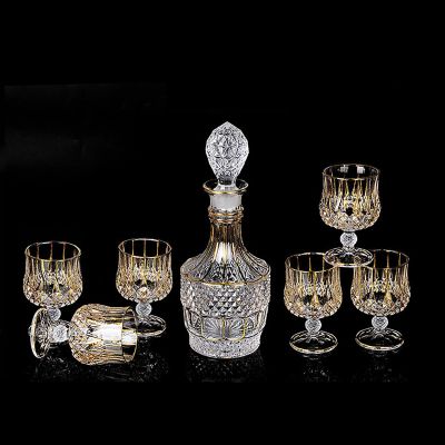 7 piece whiskey decanter set for men, 27oz crystal decanters for liquor, 7.1oz whiskey glasses set of 6, crystal glasses for drinking rum cognac scotch tequila bourbon unique gifts for men