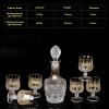 7 piece whiskey decanter set for men, 27oz crystal decanters for liquor, 7.1oz whiskey glasses set of 6, crystal glasses for drinking rum cognac scotch tequila bourbon unique gifts for men view 2