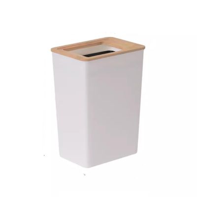 thalo Bathroom Waste Bin Bedroom Trash Can Without Lid Large Capacity Home Living Room Kitchen Simple White Plastic Trash Can Kitchen Garbage Bin (Size : A)