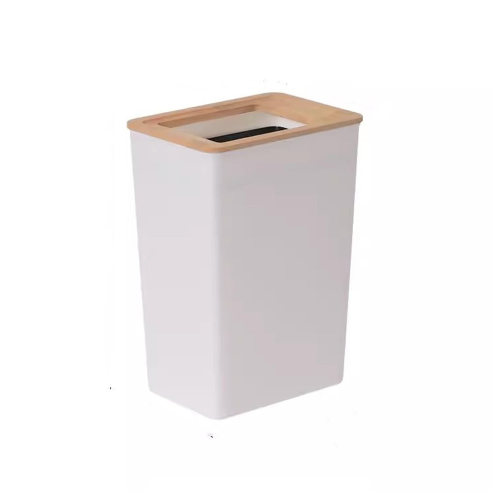 thalo Bathroom Waste Bin Bedroom Trash Can Without Lid Large Capacity Home Living Room Kitchen Simple White Plastic Trash Can Kitchen Garbage Bin (Size : A)