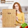 24" Bamboo Cutting Boards for Kitchen, Extra Large Wood Cutting Board with Deep Juice Groove and Handle, Over the Sink Chopping Board, Heavy Duty Butcher Block for Turkey, Meat, Vegetables, BBQ view 2