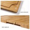 24" Bamboo Cutting Boards for Kitchen, Extra Large Wood Cutting Board with Deep Juice Groove and Handle, Over the Sink Chopping Board, Heavy Duty Butcher Block for Turkey, Meat, Vegetables, BBQ view 3