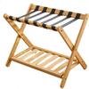 YUSIWOAL Bamboo Folding Luggage Rack Suitcase Stand, Bedroom Luggage Shelf Multifunctional Suitcase Tray Shelf Shoe Rack, for Hotel/Bedroom/Guest Room (Size : 1pcs) view 1