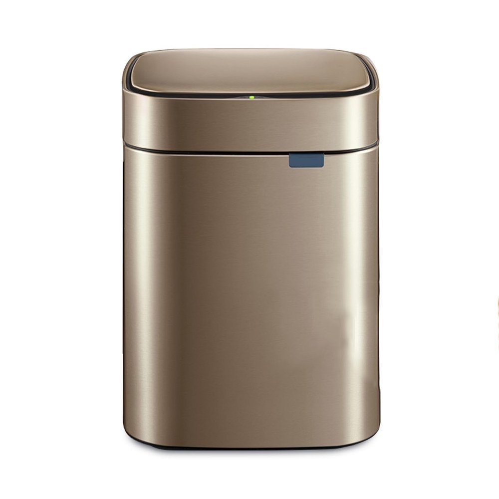 Bathroom Waste Bin 8 Liter/12 Liter Household Stainless Steel Trash Can Kitchen Trash Can Office Bedroom Waste Paper Basket Kitchen Garbage Bin (Color : C, Size : Large)
