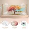Abstract Plant King Pillow Cases, Gradient Leaves Tree Linen Texture Satin Pillow Case Cover with Smooth Hidden Zipper Closure, Soft Throw Pillow Covers Cases for Home Decoration 20 X 40 Inches view 2