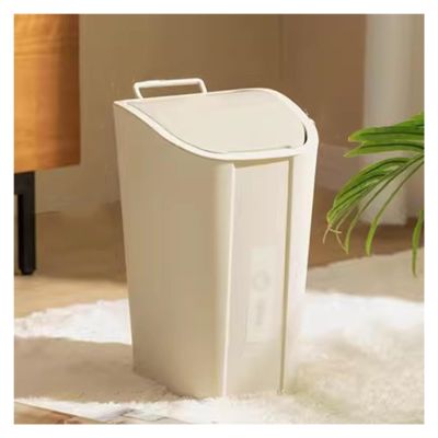 thalo Bathroom Waste Bin Plastic Trash Can Waste Paper Basket with Lid for Living Room Kitchen Office Kitchen Garbage Bin (Size : D)