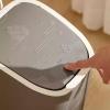 thalo Bathroom Waste Bin Plastic Trash Can Waste Paper Basket with Lid for Living Room Kitchen Office Kitchen Garbage Bin (Size : D) view 3