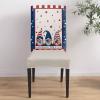 Dining Room Chair Covers, Independence Day Gnome American Flag Star Vintage Red Plaid Blue Stretch Parsons Chair Slipcovers Removable Kitchen Chair Protector Cover Set of 8 view 4