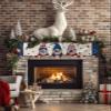 Mantle Scarf 60 x 17 Inch, Independence Day USA Flag Gnome Linen Fireplace Mantel Scarf Mantle Cover Runner for Home Living Room Indoor Holiday Party Decor view 2